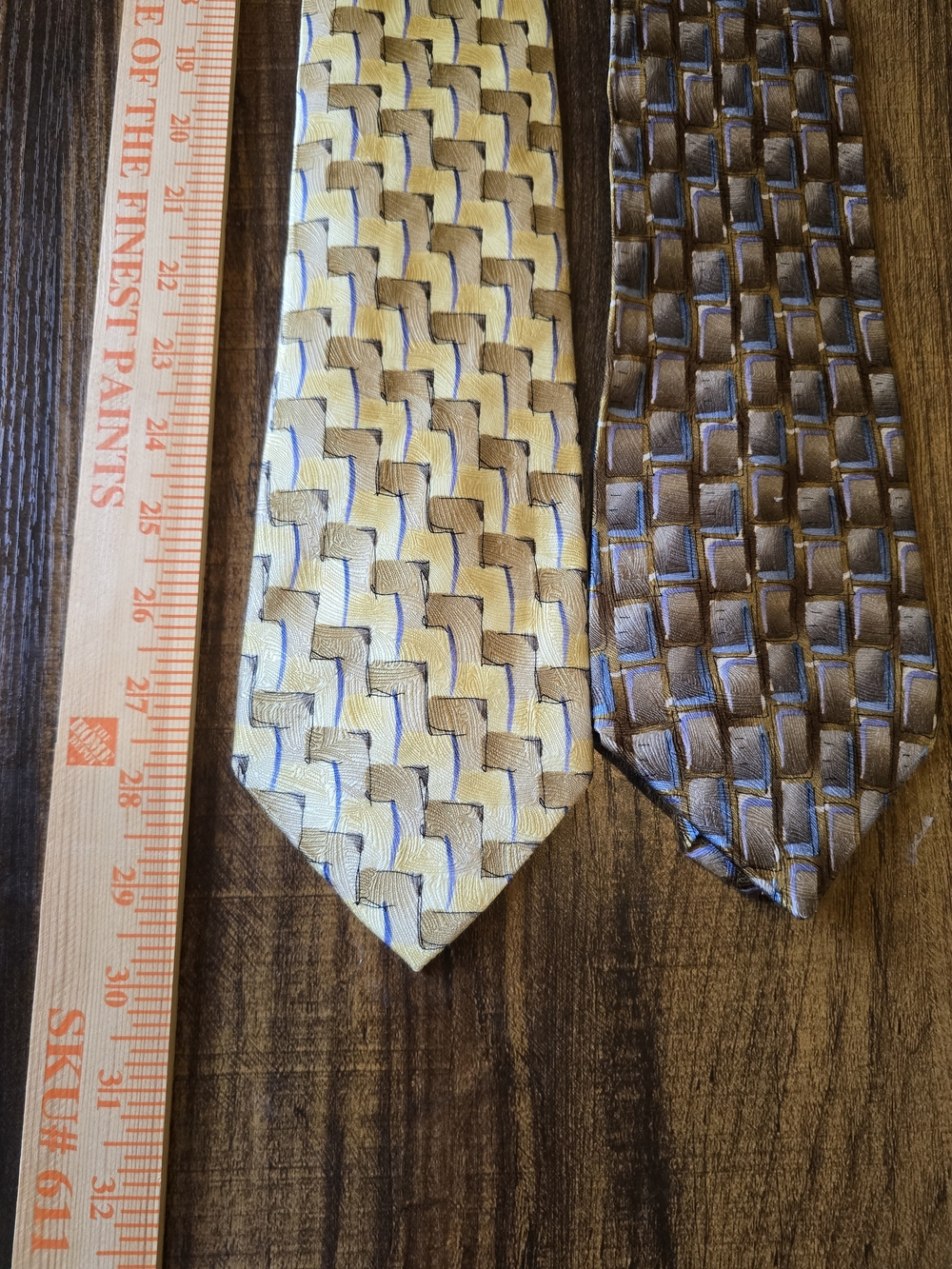 Grateful Dead Silk Coming Up Shadow Boxing Yellow and Brown Geometric Necktie